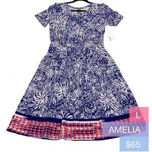 LuLaRoe Amelia Dress Ombré Dipped Rare Large